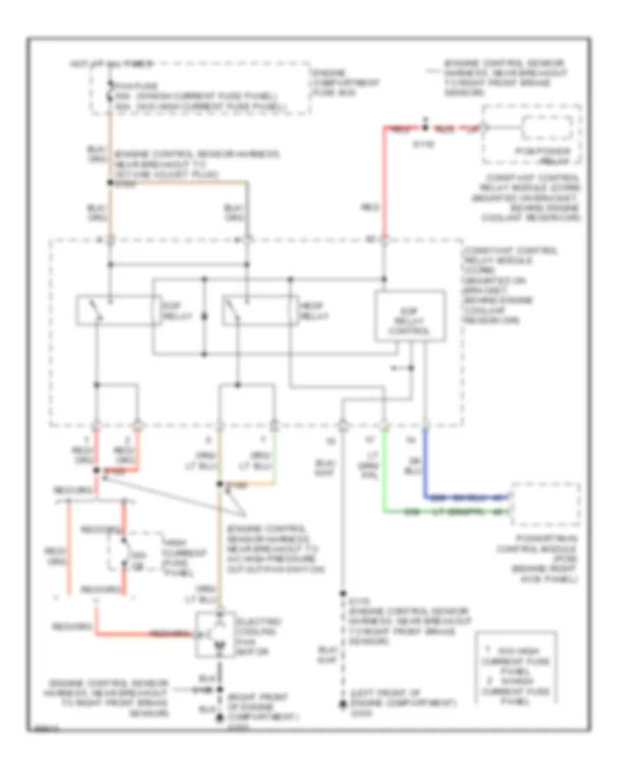 4.6L, Cooling Fan Wiring Diagram for Ford Mustang 1998