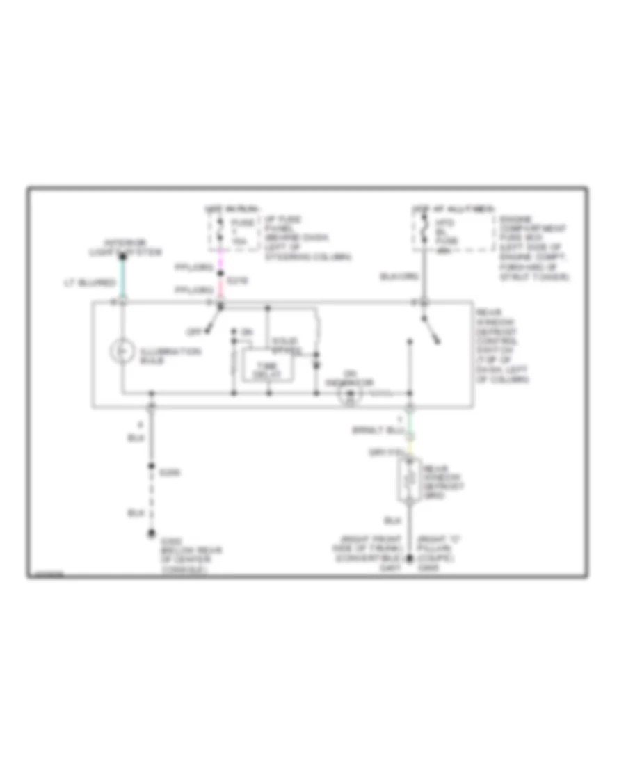 Defogger Wiring Diagram for Ford Mustang 1998