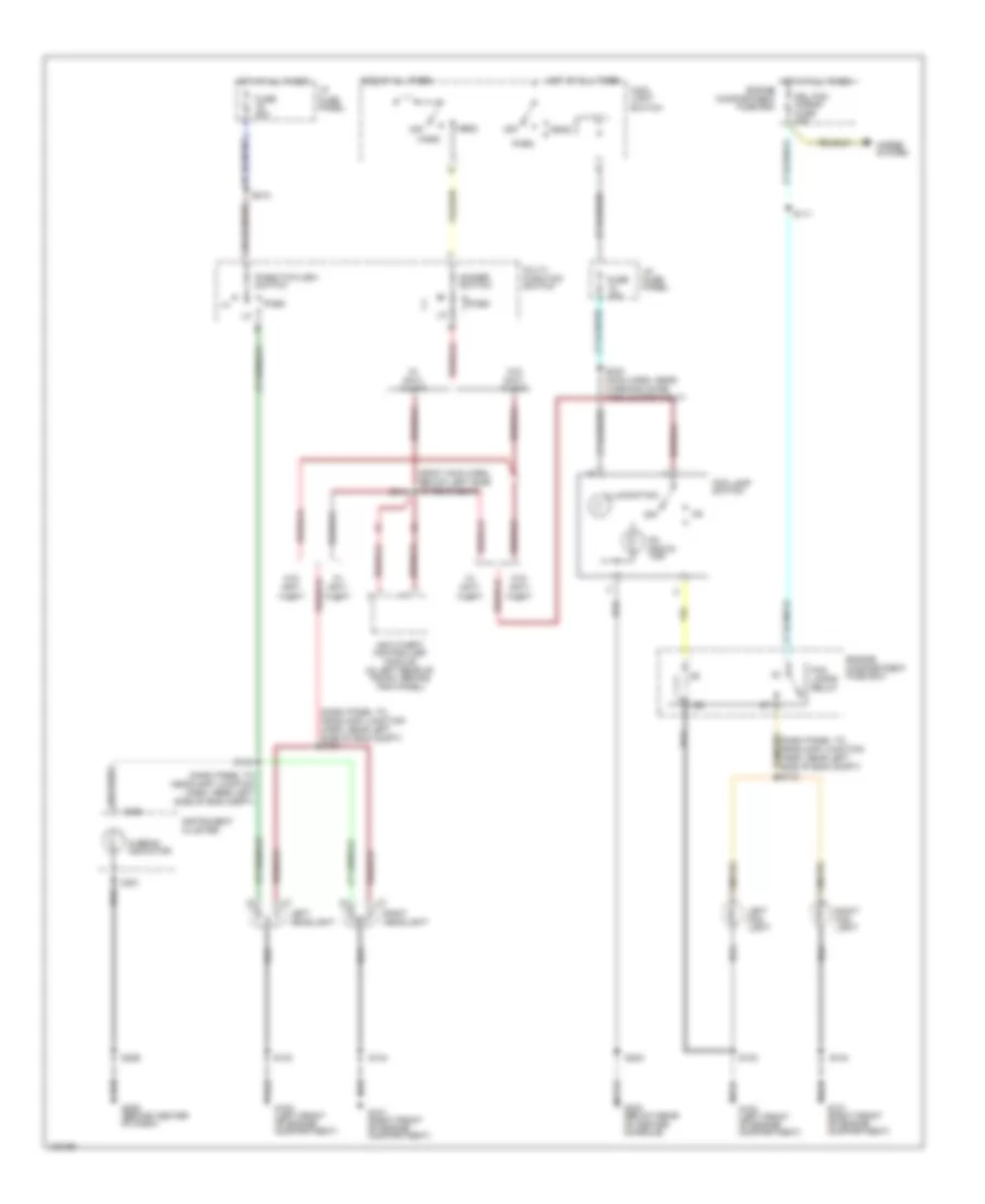 HeadlampsFog Lamps Wiring Diagram, without DRL for Ford Mustang 1998