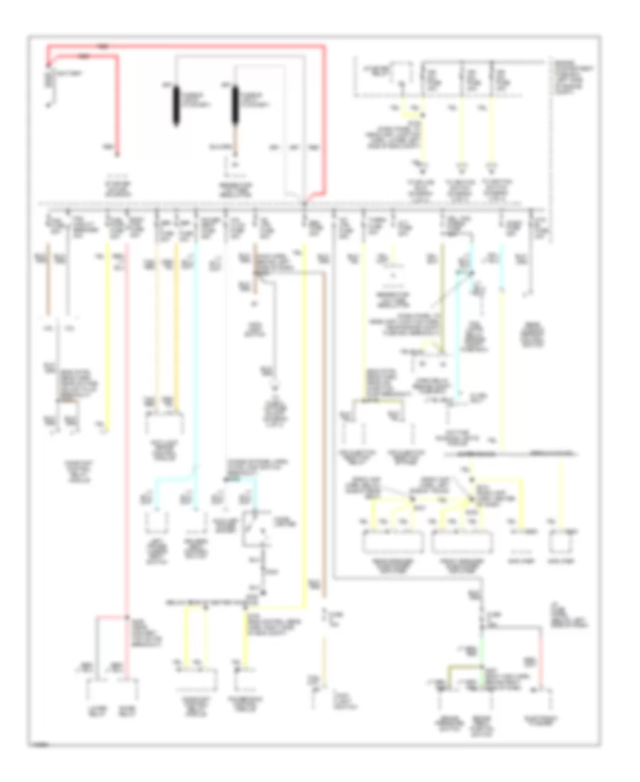 Power Distribution Wiring Diagram 1 of 3 for Ford Mustang 1998