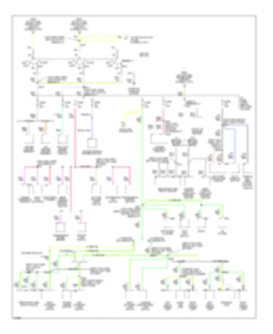 Power Distribution Wiring Diagram 2 of 3 for Ford Mustang 1998