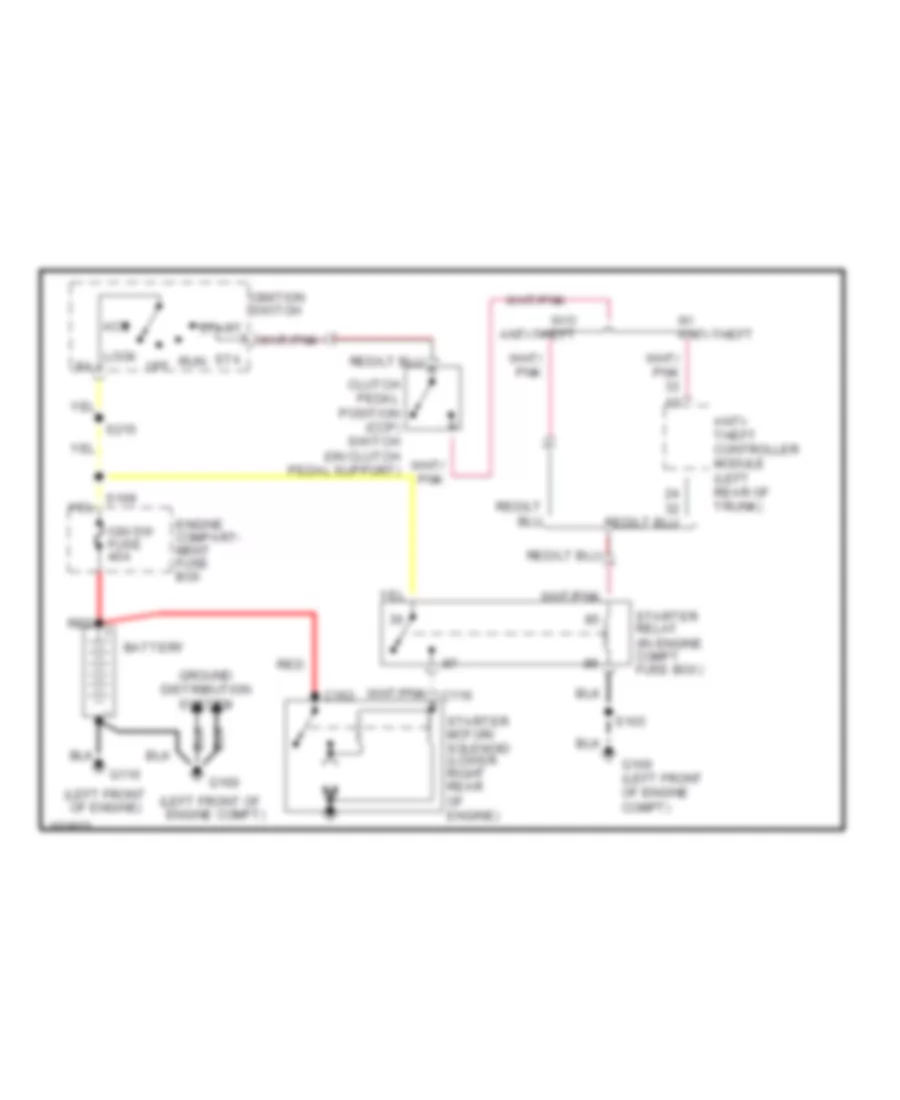 Starting Wiring Diagram M T for Ford Mustang 1998