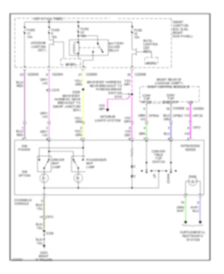 Overhead Console Wiring Diagram Convertible for Ford Mustang Boss 302 2012