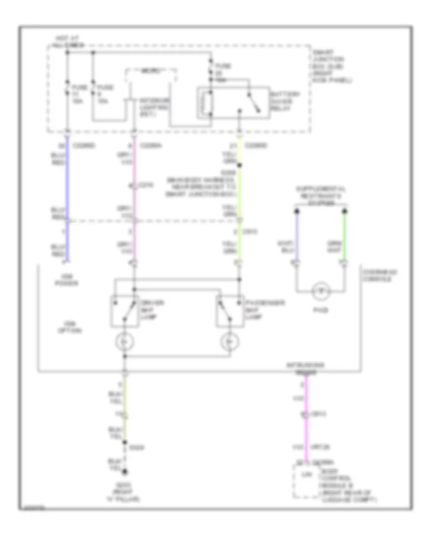 Overhead Console Wiring Diagram, Coupe for Ford Mustang Boss 302 2012