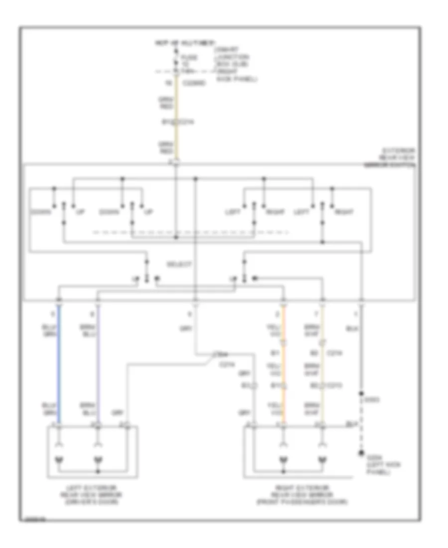 Power Mirrors Wiring Diagram for Ford Mustang Boss 302 2012