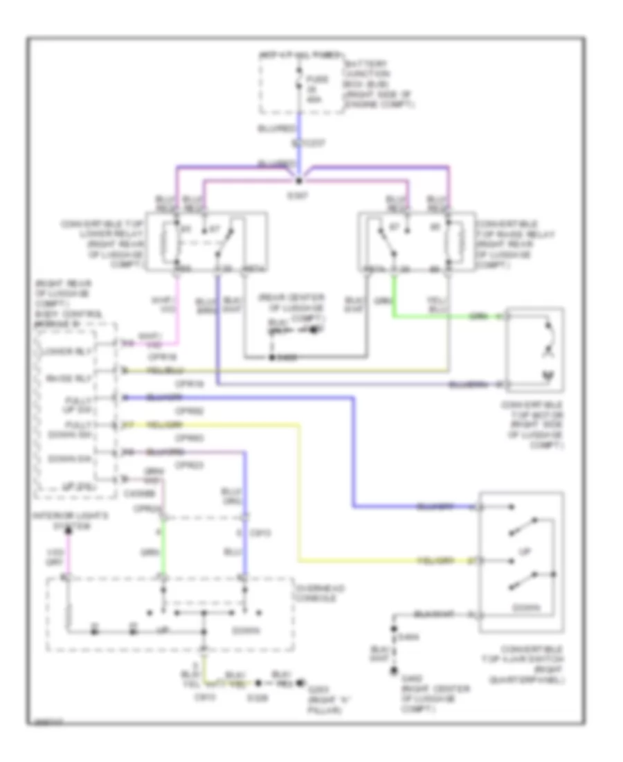 Power Top Sunroof Wiring Diagram for Ford Mustang Boss 302 2012