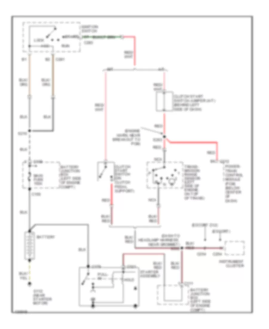 Starting Wiring Diagram for Ford Escort 2000