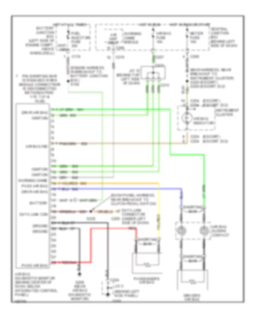 Supplemental Restraint Wiring Diagram for Ford Escort 2000