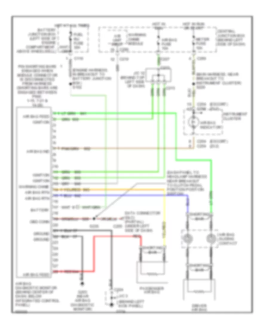 Supplemental Restraint Wiring Diagram for Ford Escort 2002