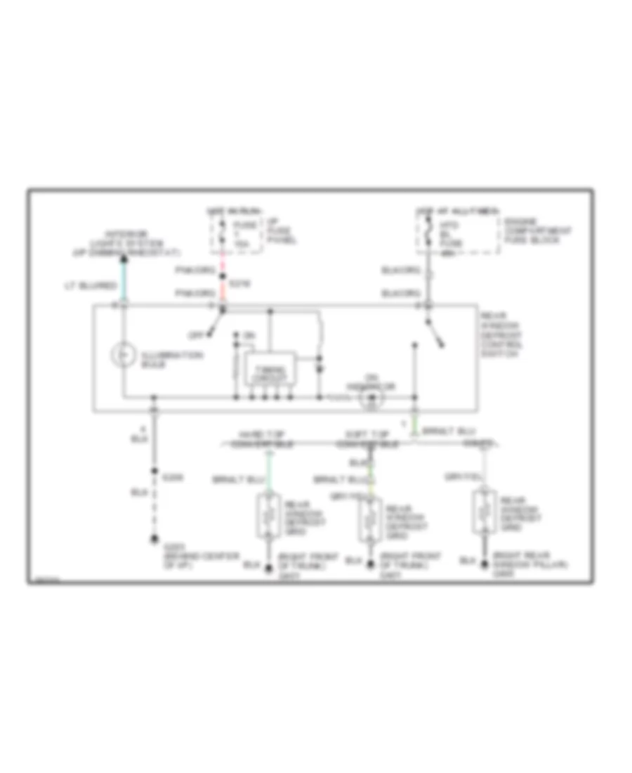 Defogger Wiring Diagram for Ford Mustang 1996