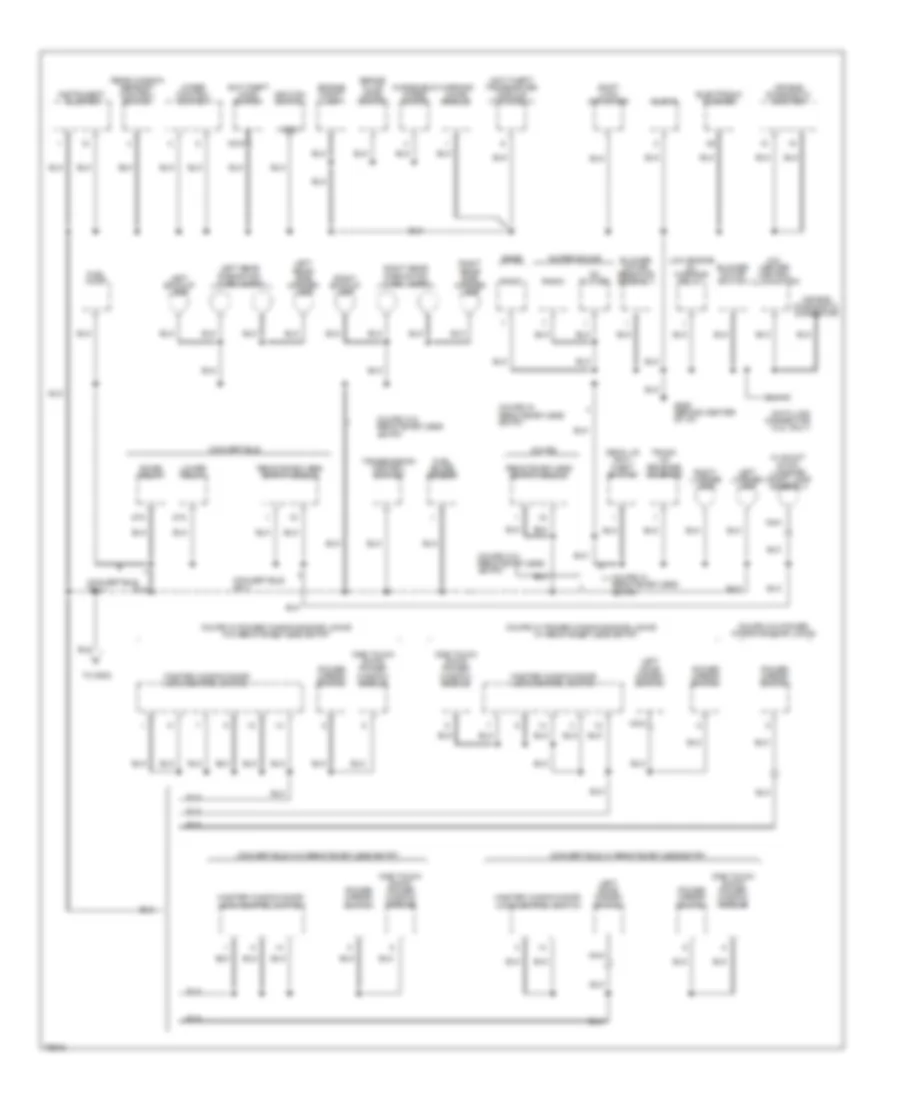 Ground Distribution Wiring Diagram (2 of 3) for Ford Mustang 1996