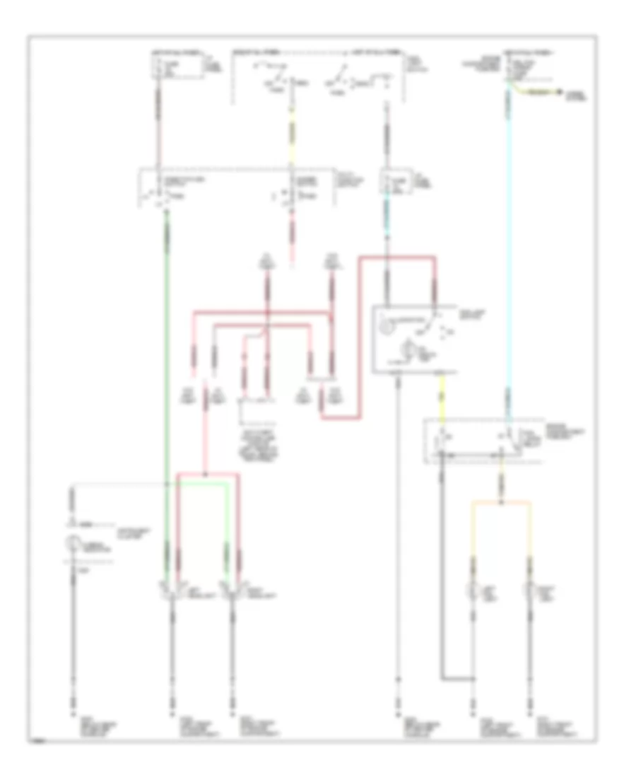 HeadlampsFog Lamps Wiring Diagram, without DRL for Ford Mustang 1996