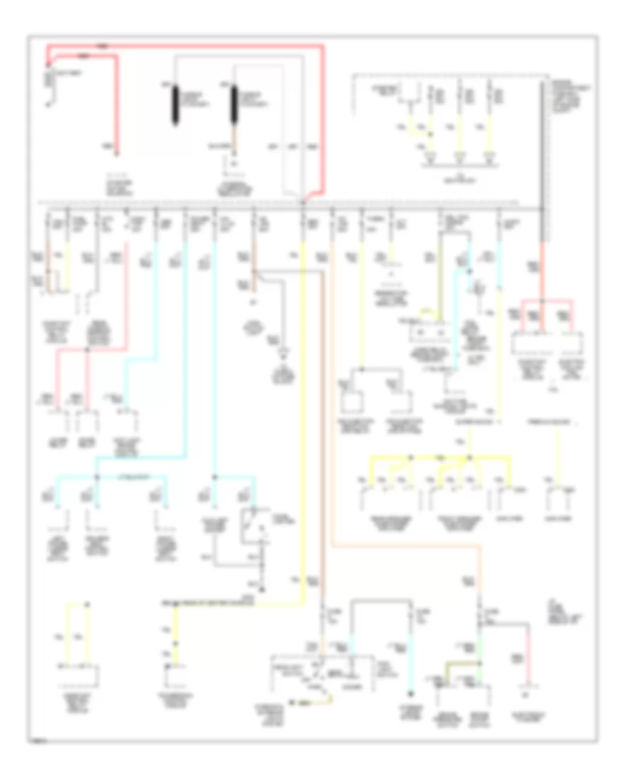 Power Distribution Wiring Diagram 1 of 3 for Ford Mustang 1996