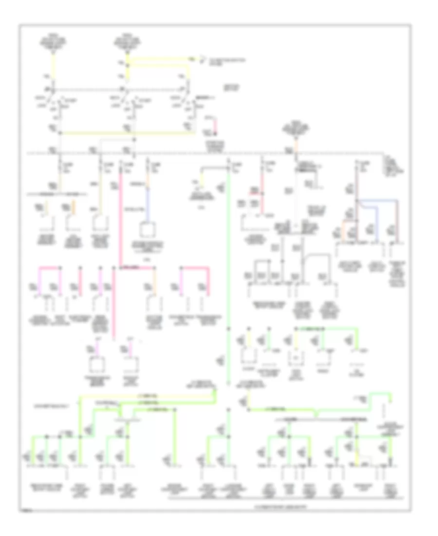 Power Distribution Wiring Diagram (2 of 3) for Ford Mustang 1996