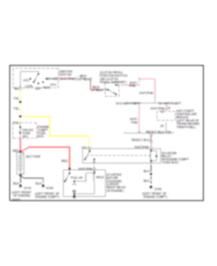 Starting Wiring Diagram, MT for Ford Mustang 1996
