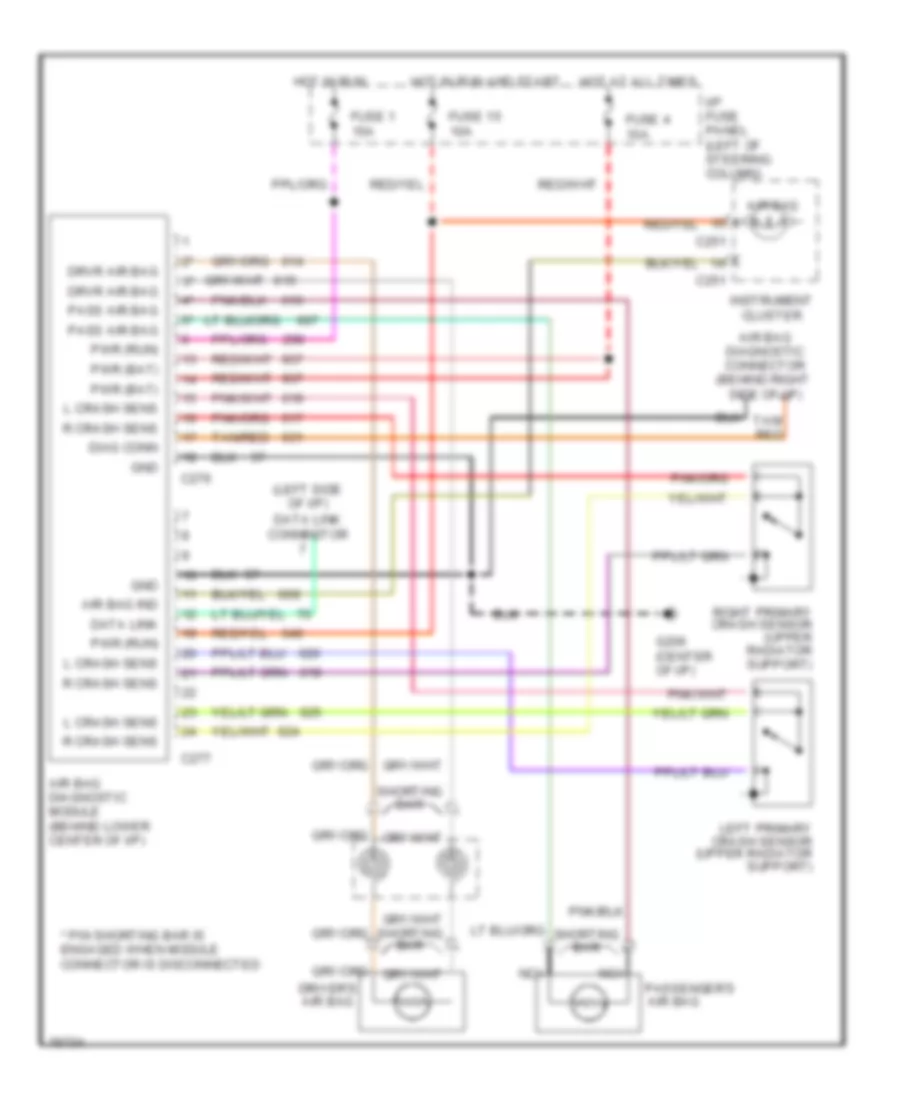 Supplemental Restraint Wiring Diagram for Ford Mustang 1996