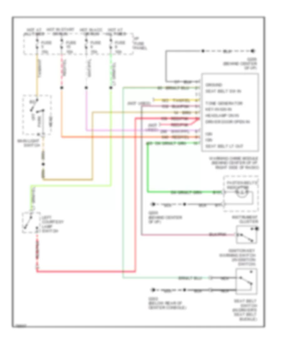 Warning System Wiring Diagrams for Ford Mustang 1996