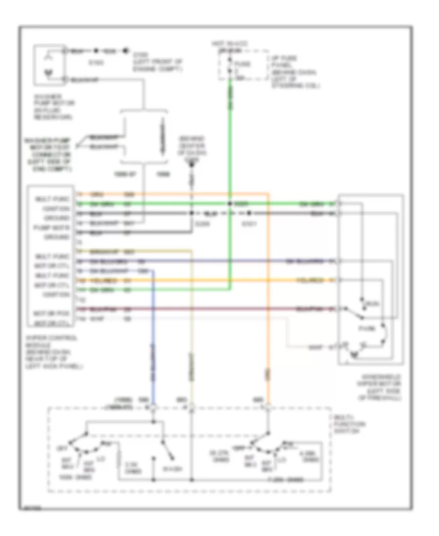 WiperWasher Wiring Diagram for Ford Mustang 1996
