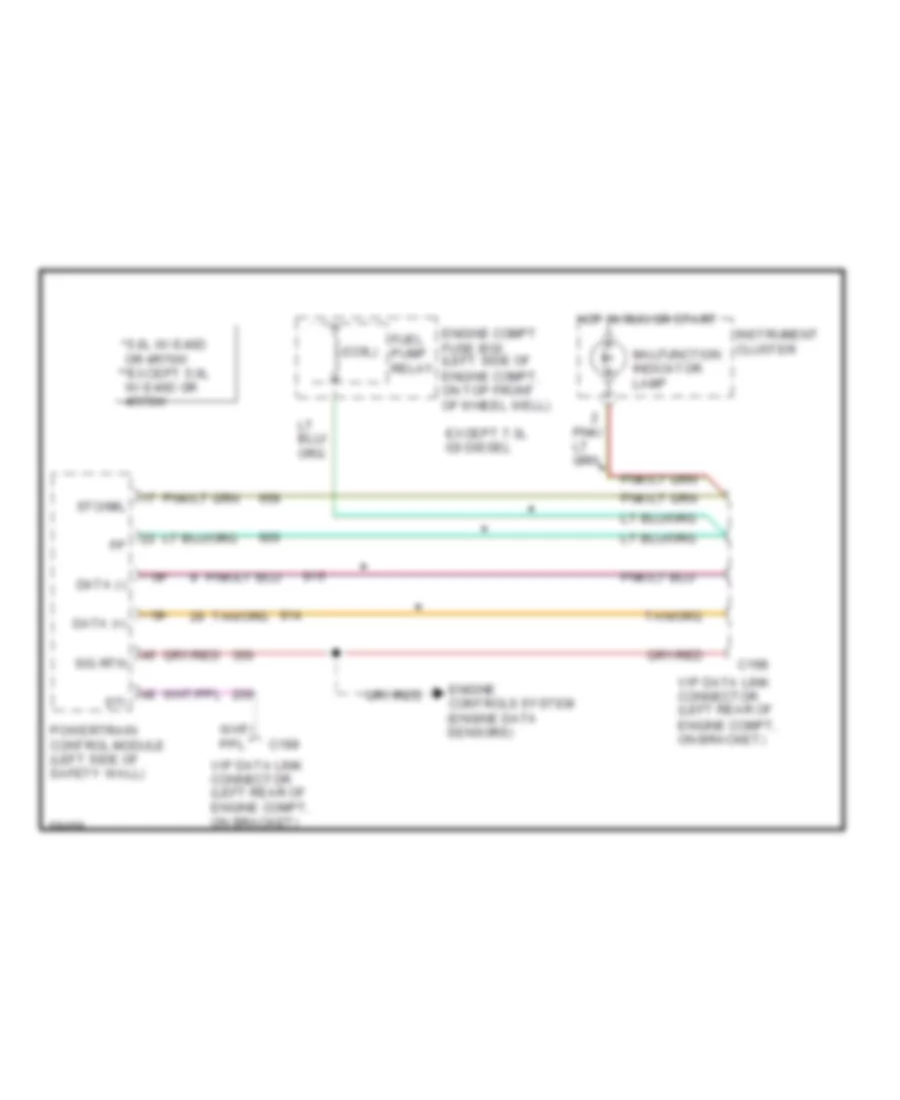 4.9L, Data Link Connector Wiring Diagram for Ford Pickup F250 1994