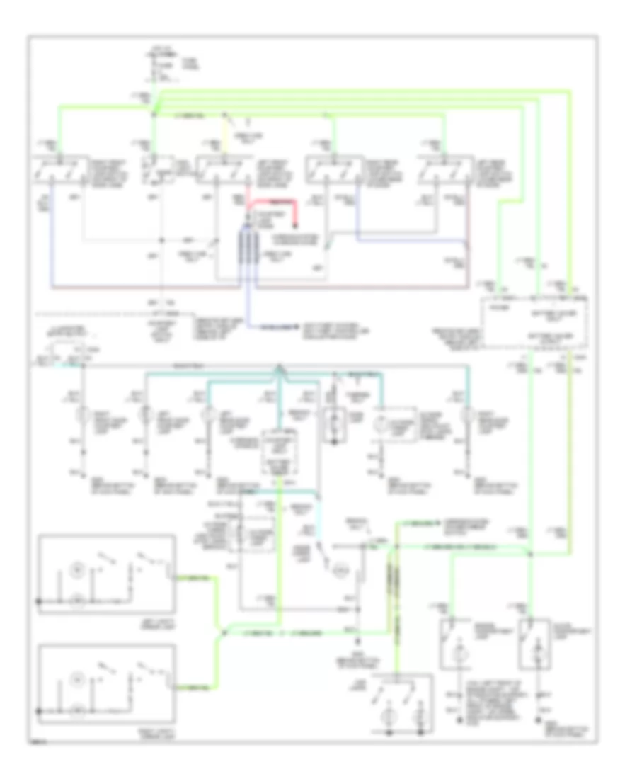 Courtesy Lamps Wiring Diagram, with Keyless Entry for Ford Pickup F250 1994