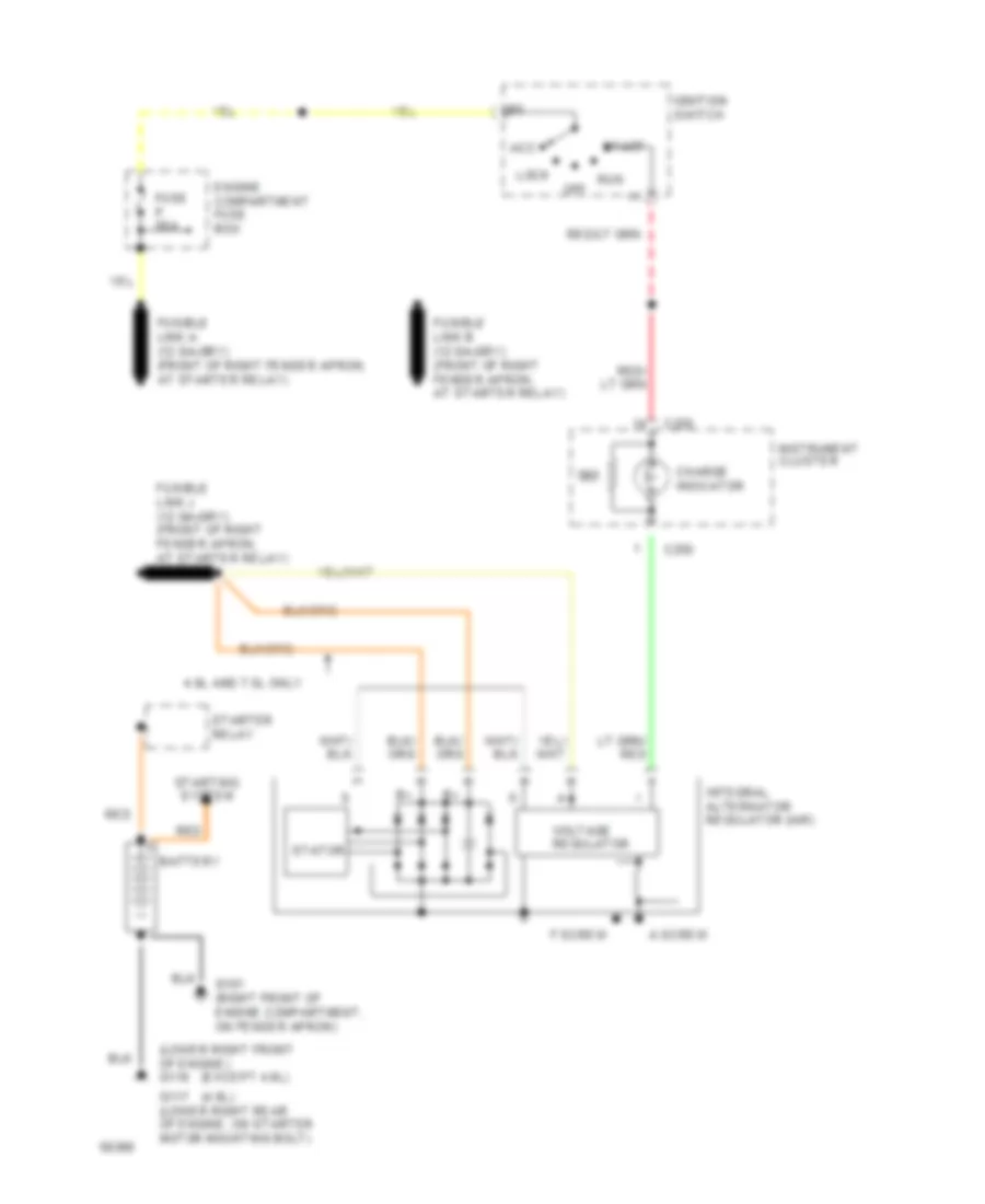4.9L, Charging Wiring Diagram for Ford Pickup F250 1994