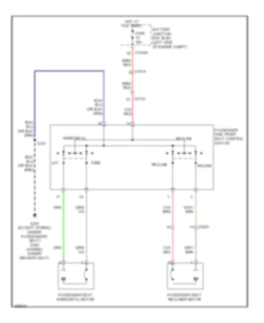 Power Seats Wiring Diagram 4 Way Passenger Seat for Ford Fusion Energi SE 2013