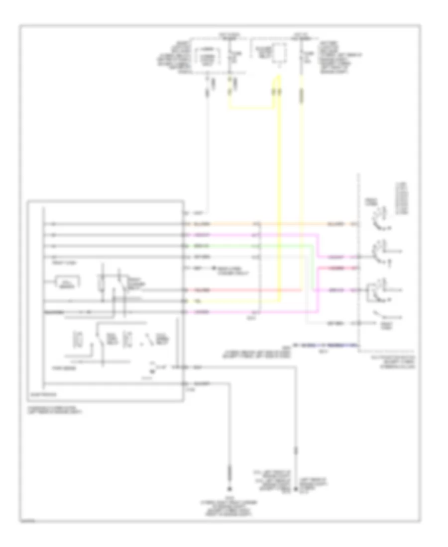 Электросхема передних стеклоочистителей дворников и омывателя лобового стекла для Ford Escape Hybrid 2011