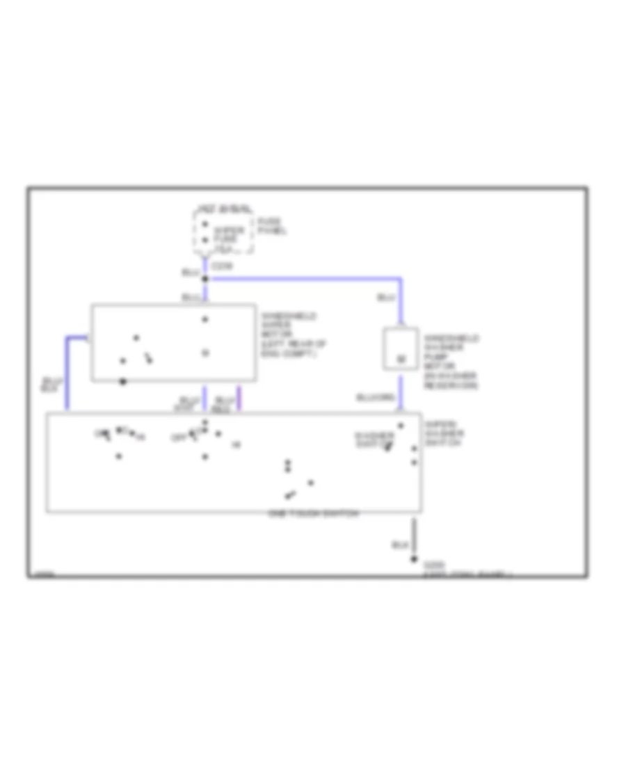 Электросхема передних стеклоочистителей дворников и омывателя лобового стекла для Ford Festiva L 1992