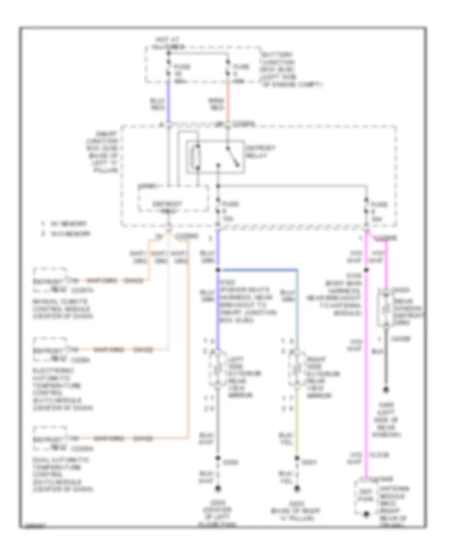 Defoggers Wiring Diagram for Ford Fusion SE 2009