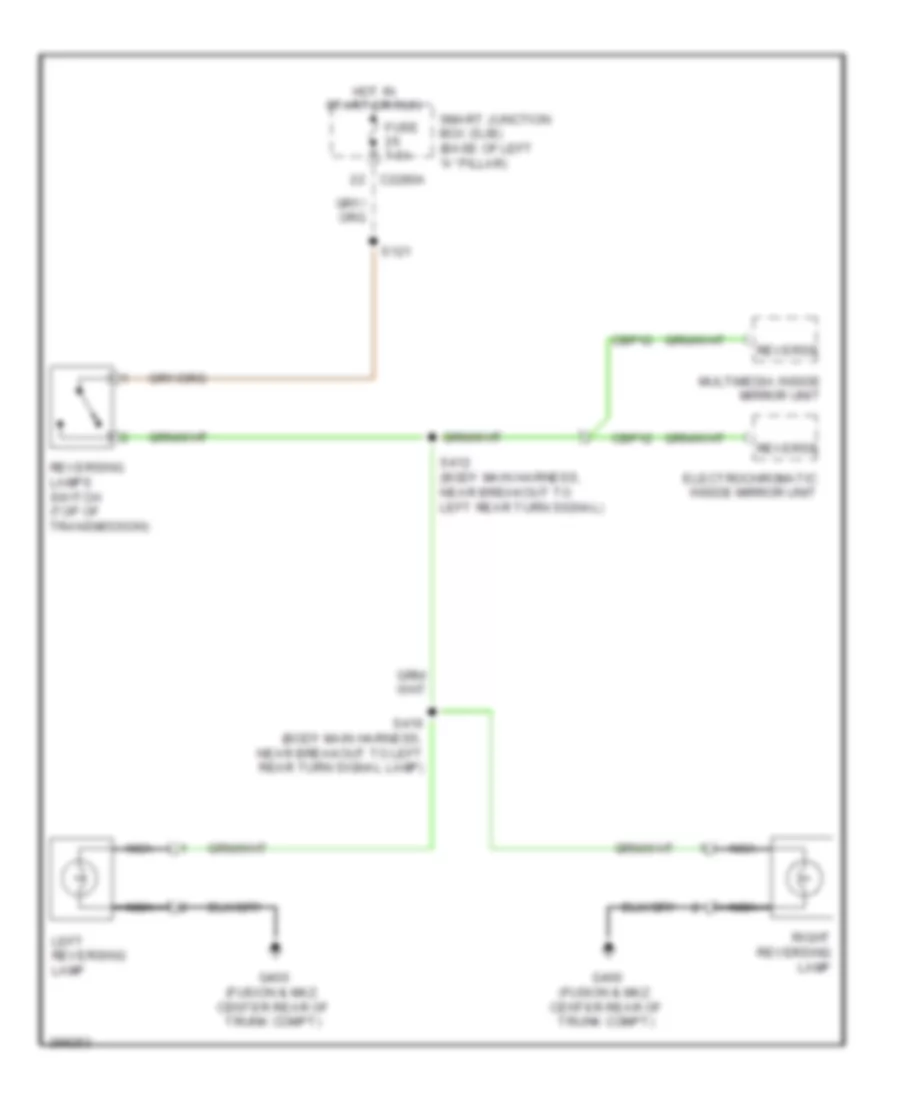 Backup Lamps Wiring Diagram, MT for Ford Fusion SE 2009