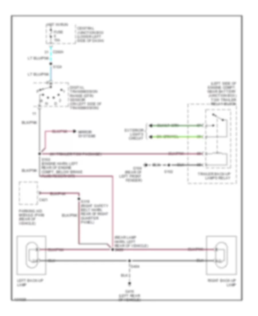 Back up Lamps Wiring Diagram for Ford Excursion 2000