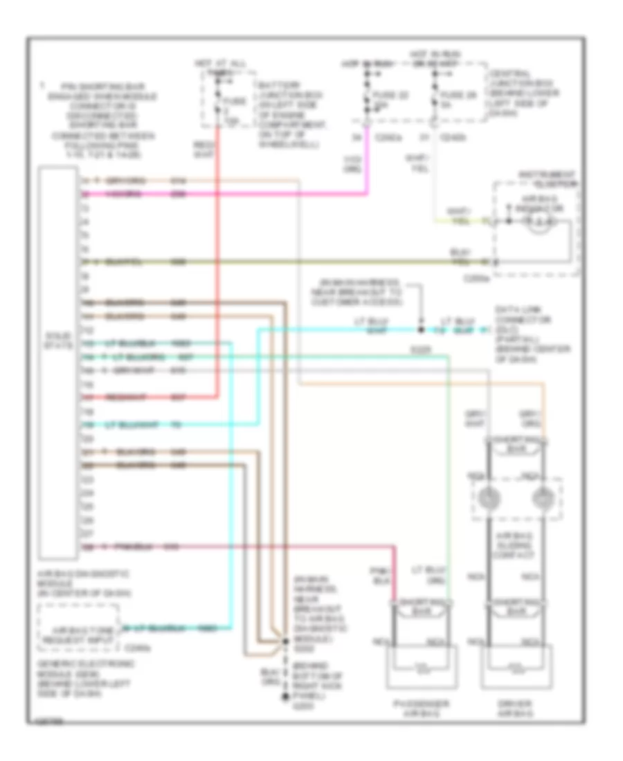 Supplemental Restraints Wiring Diagram for Ford Excursion 2000