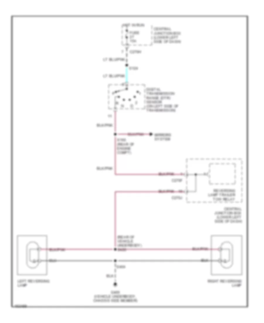 Back up Lamps Wiring Diagram for Ford Excursion 2002