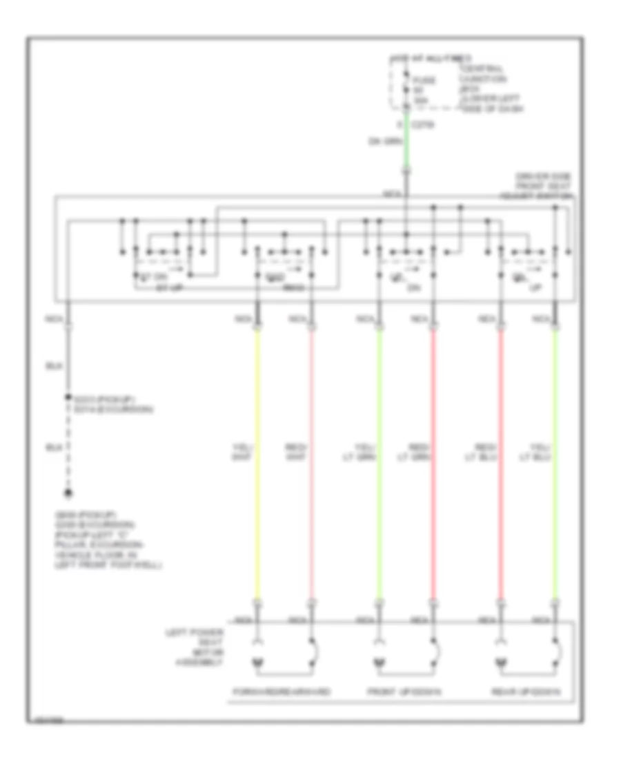 Driver Power Seat Wiring Diagram for Ford Excursion 2002