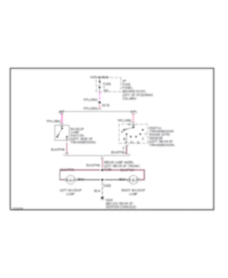 Backup Lamps Wiring Diagram for Ford Mustang GT 1998