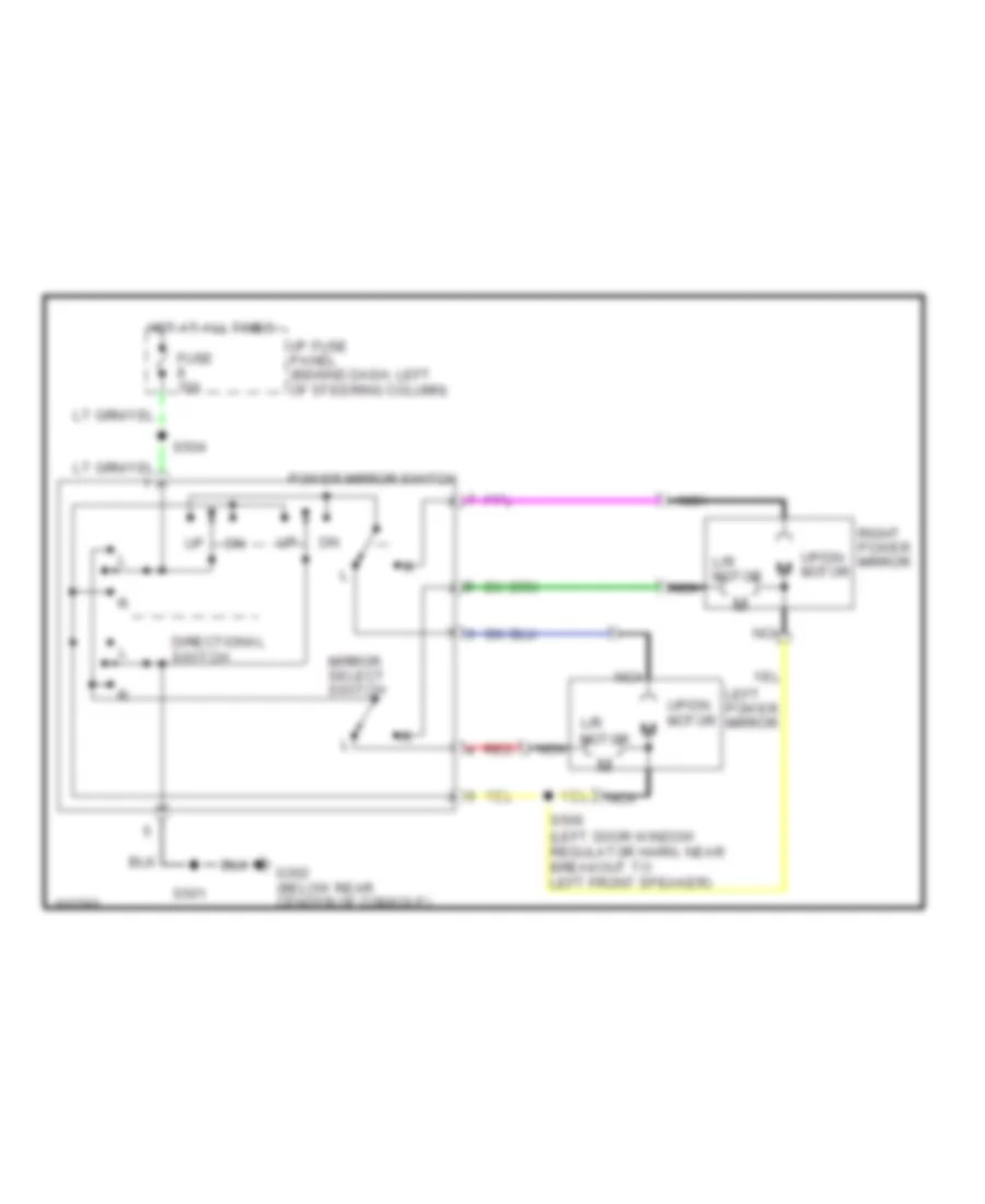 Power Mirror Wiring Diagram for Ford Mustang GT 1998