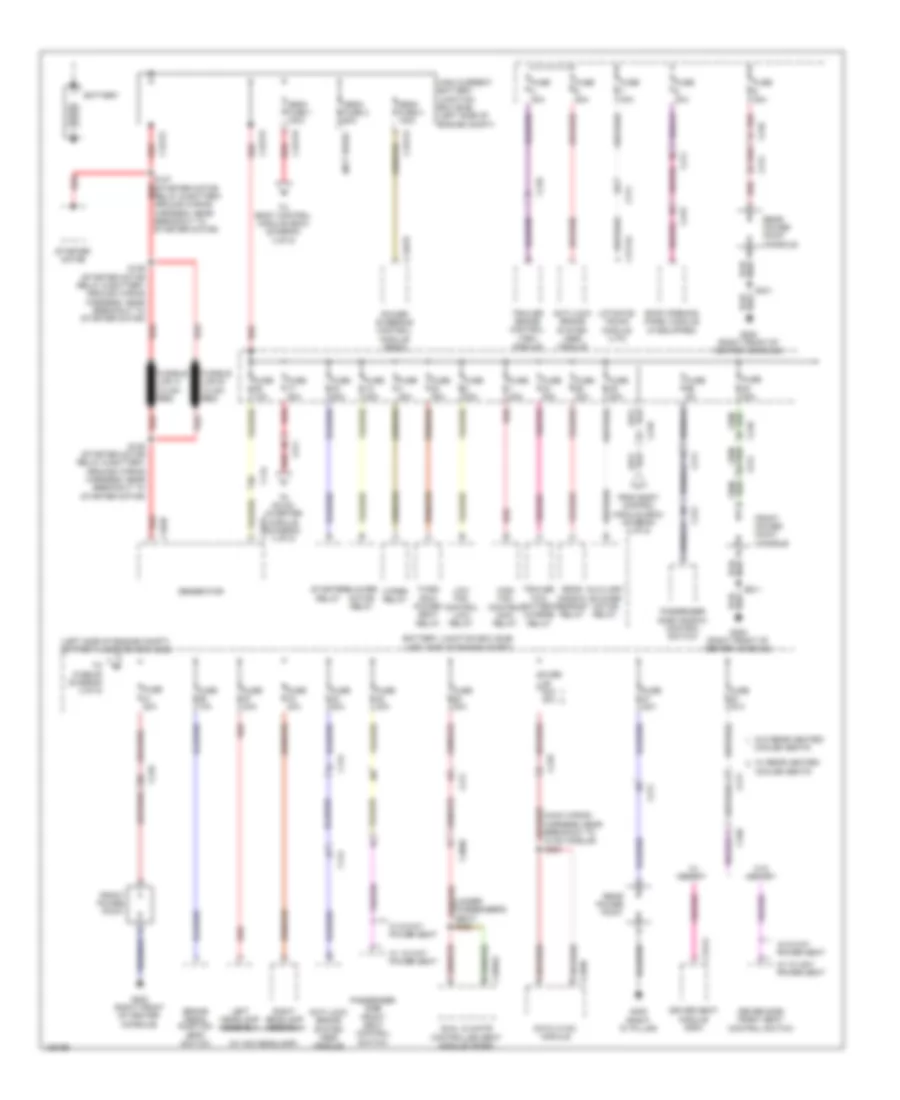 Power Distribution Wiring Diagram 1 of 5 for Ford Flex Limited 2014