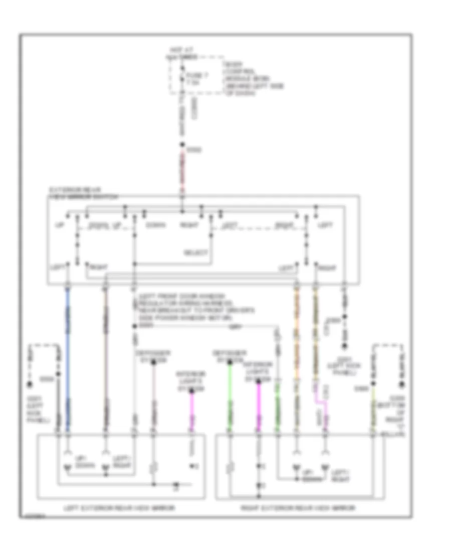Power Mirrors Wiring Diagram for Ford Flex Limited 2014