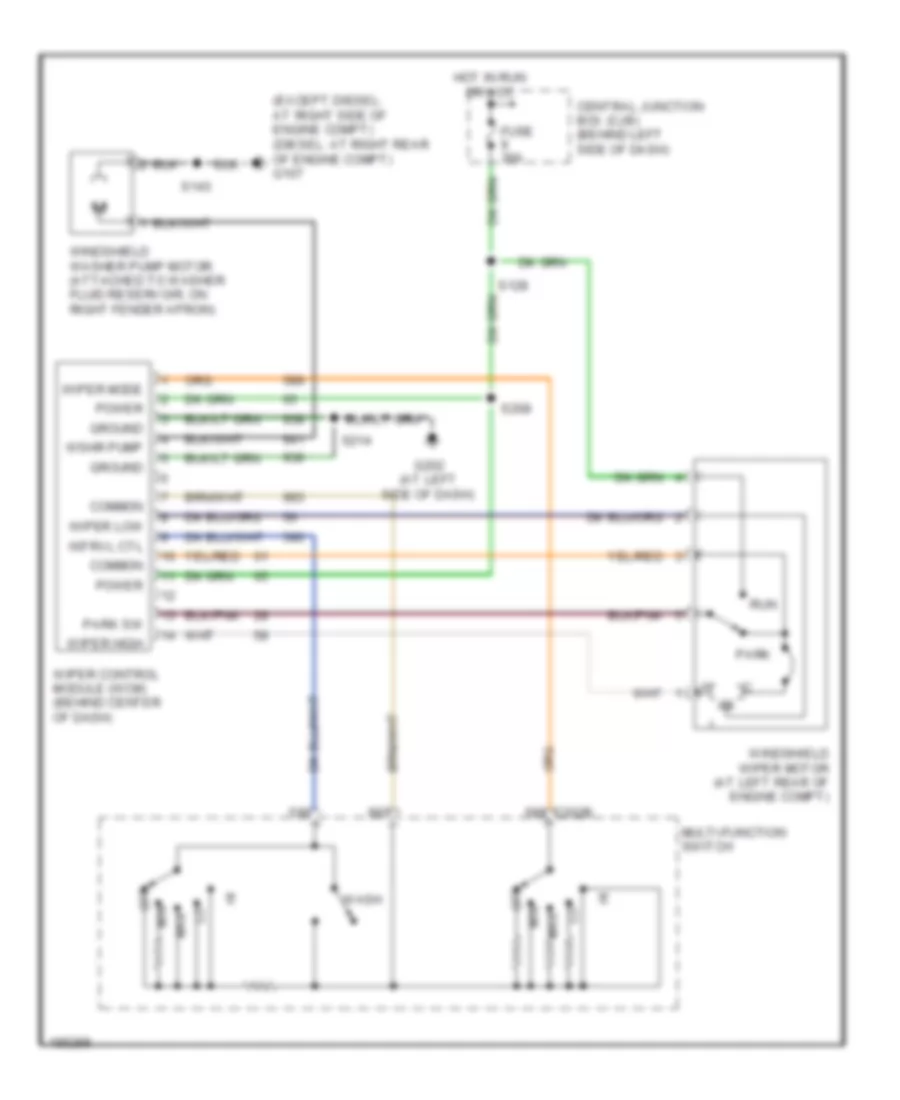 WiperWasher Wiring Diagram, without Stripped Chassis for Ford RV Cutaway E350 Super Duty 2004