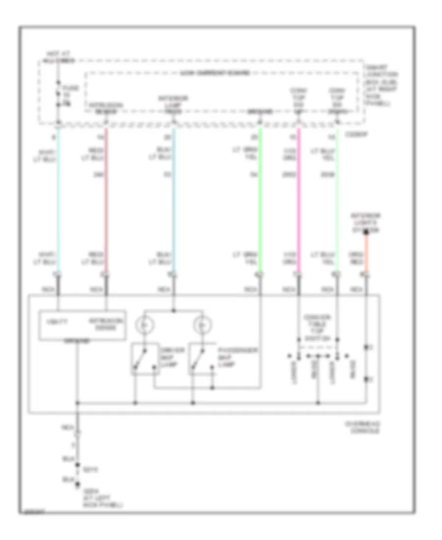 Overhead Console Wiring Diagram, Convertible for Ford Mustang 2005