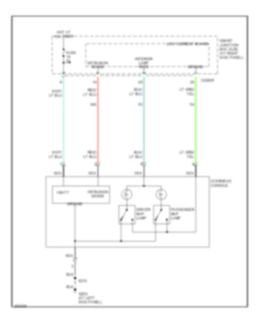 Overhead Console Wiring Diagram Except Convertible for Ford Mustang 2005