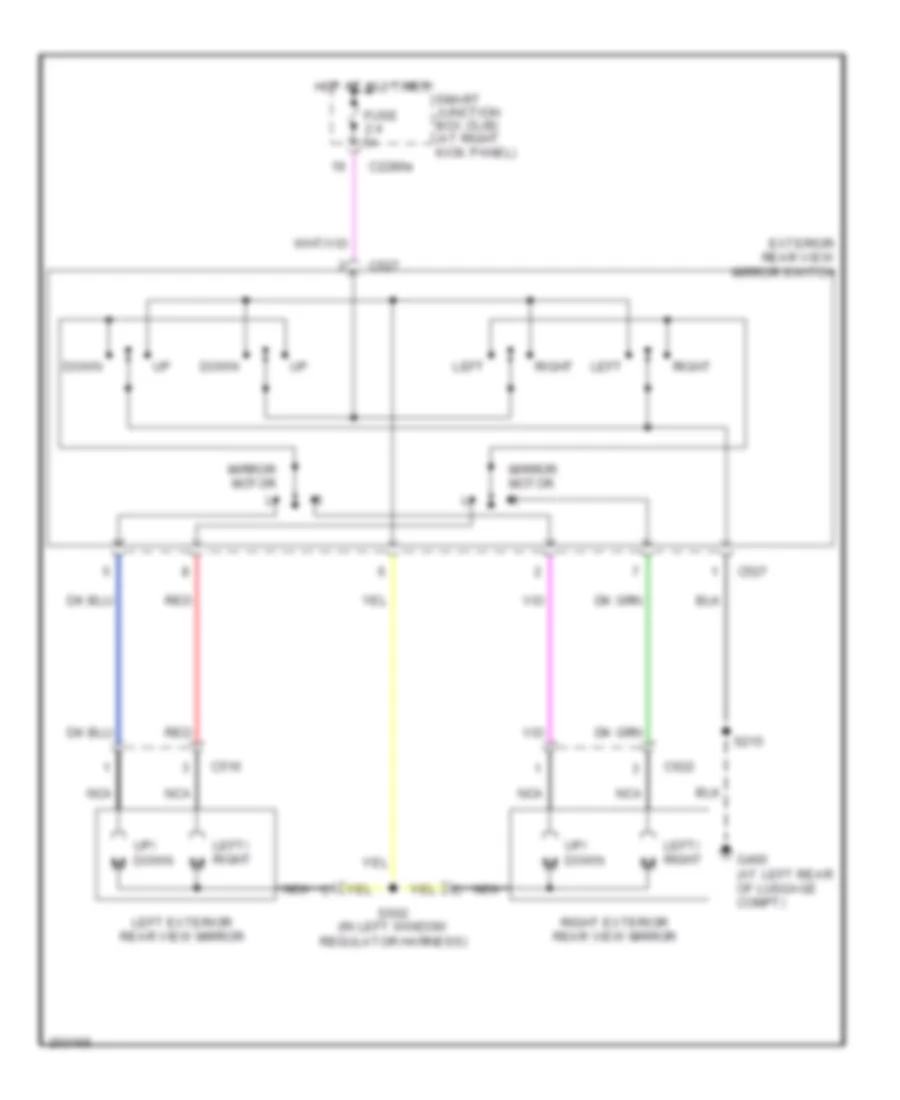 Power Mirrors Wiring Diagram for Ford Mustang 2005