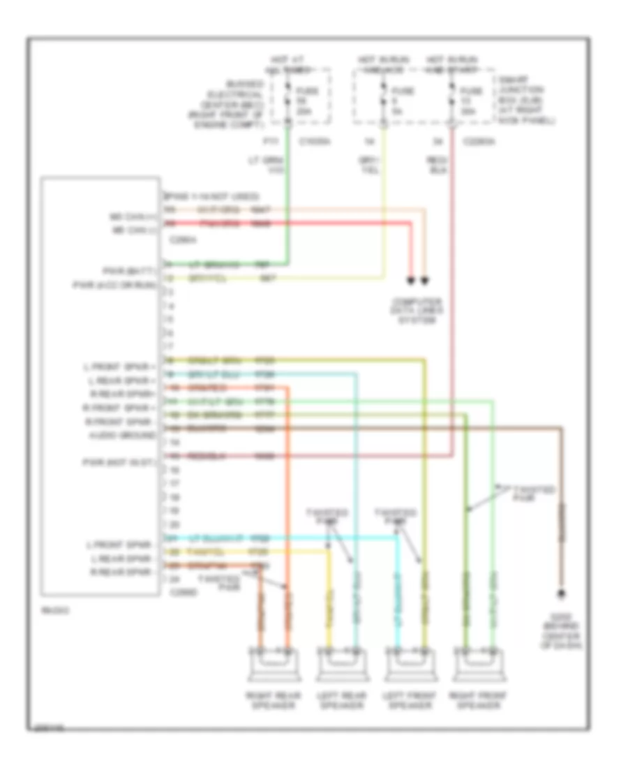 Base Radio Wiring Diagram for Ford Mustang 2005