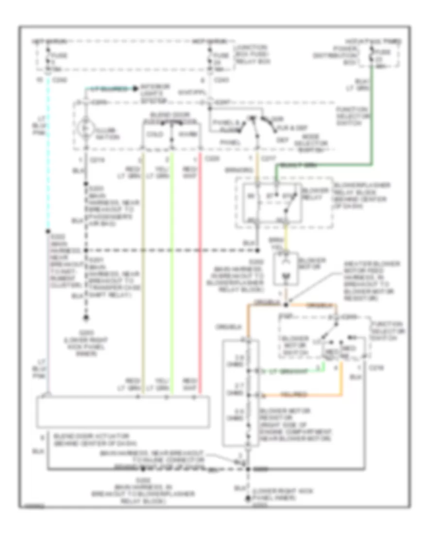Heater Wiring Diagram for Ford Pickup F150 1998