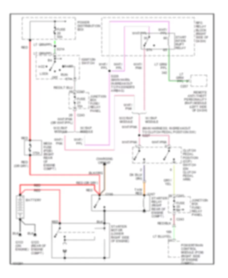 Starting Wiring Diagram M T for Ford Pickup F150 1998