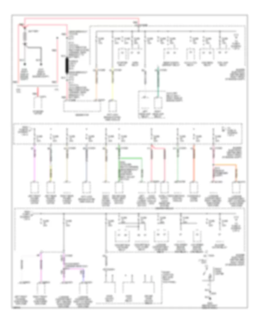 Power Distribution Wiring Diagram 1 of 4 for Ford Mustang 2009