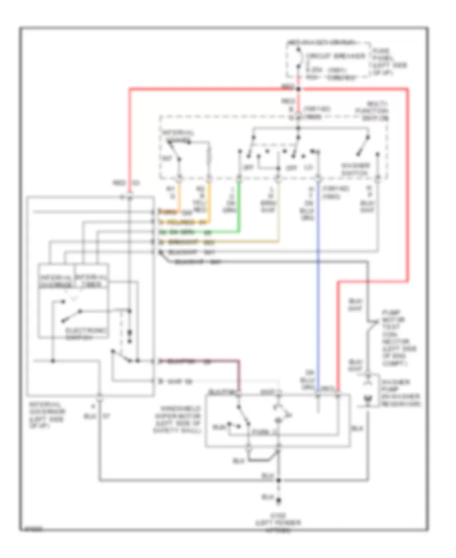 WiperWasher Wiring Diagram for Ford Mustang GT 1992