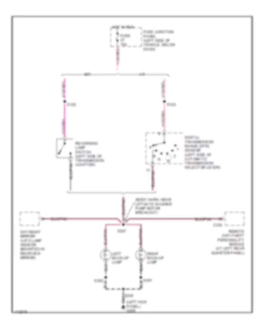 Back up Lamps Wiring Diagram for Ford Explorer 2000