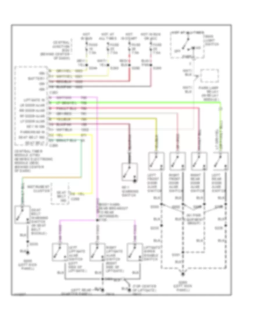 Warning System Wiring Diagrams for Ford Explorer 2000