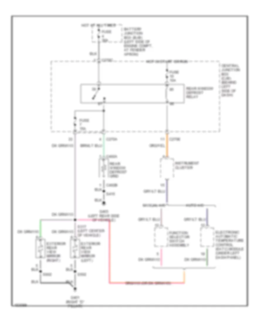Defogger Wiring Diagram, Late Production for Ford Explorer 2002